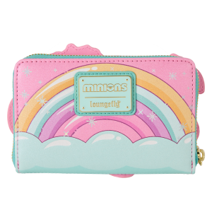 Minions Fluffy Unicorn Rainbow Glitter Zip Around Wallet