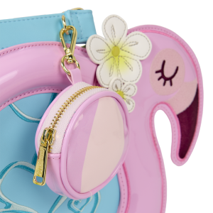 Loungefly Flamingo Pool Float Figural Crossbody Bag with Coin Bag