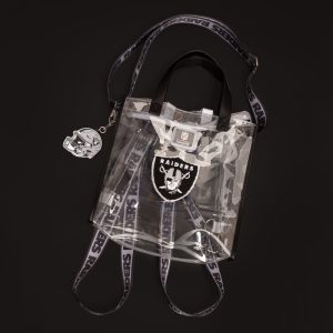 NFL Las Vegas Raiders Clear Convertible Backpack & Tote Crossbody Stadium Bag