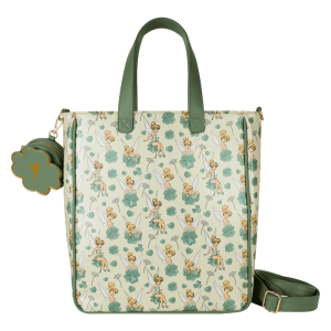 Peter Pan Tinker Bell Clover All-Over Print Tote Crossbody Bag With Coin Bag