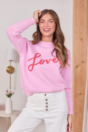 Lover Pink Crewneck Sweater